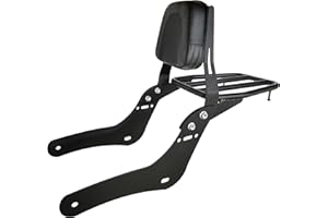 YARMILE Backrest Sissy Bar With Luggage Rack And Comfortable Pad For Honda Rebel 500 Rebel 300 CMX500 CMX300 2017-2020 (Black)