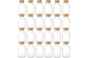 Schramm® Vasetti per spezie da 300 ml selezionabili da 6, 12 o 24 pezzi 14 x 6,8 cm con chiusura in sughero incl. etichette diverse quantità selezionabili barattoli di stoccaggio, Dimensione:24 Pezzi