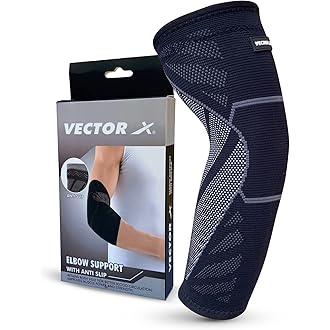 Vector X Elbow Support Compression Sleeve for Tendonitis, Tennis Elbow, Golf Elbow Treatment - Reduce Joint Pain During Any Activity!