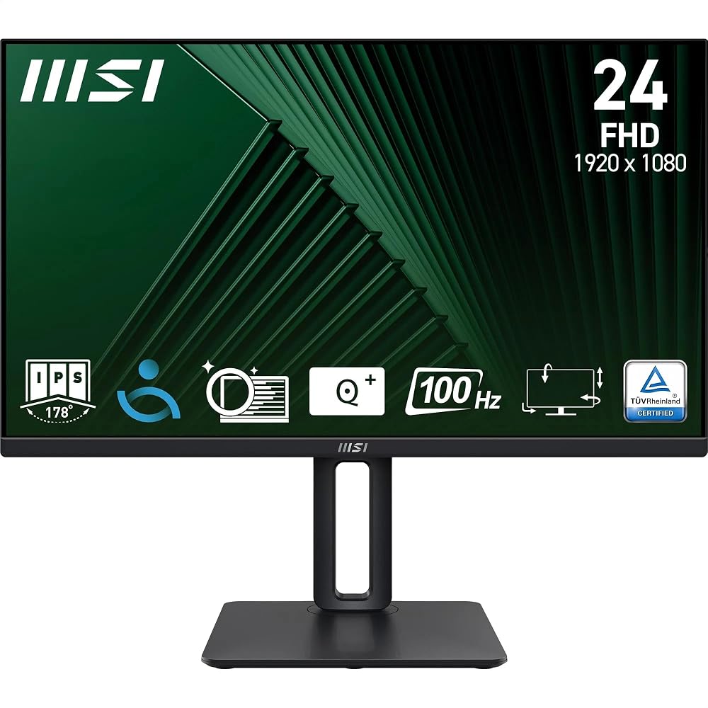 MSI 23.8" PRO MP245PG Kurumsal Monitör, FHD, 16:9, Flat, IPS, 100Hz, 1ms, Adaptive-Sync, Pivot