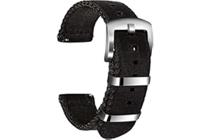 ULLCHRO Nylonowy pasek do zegarka, zapasowy płócienny pasek do zegarka, wojskowy, dla mężczyzn i kobiet, 18 mm, 20 mm, 22 mm, 24 mm, bransoletka do zegarka ze srebrną klamrą ze stali nierdzewnej