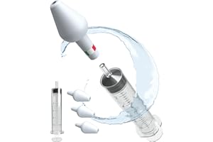 INTALYS Rino Set Lavaggio Nasale Bambini e Adulti, Kit Pulizia Naso Made in Italy con 3 Olive in Gomma e 1 Siringa per Soluzione Fisiologica