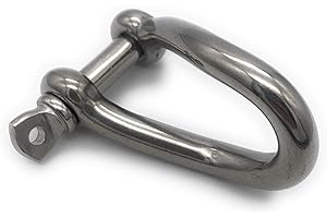 BEFESTIGUNGSTECHNIK F.R. Edelstahl Schäkel gedrehte Form ø 6 mm, V4A A4 AISI 316 Niro Rostfrei Rundschäkel Drehschäkel D-Schäkel Drahtseil Verbinder mit Augenbolzen INOX Stainless Steel [Größe Wählbar] (6mm)