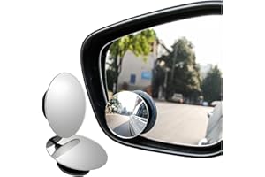 HAO ZHU 2Pcs Blind Spot Mirrors For Cars,360°Rotatable Convex Rear View Mirror Round Shape Wide Angle Car Wing Mirror For Universal Car SUV Trucks Traffic Safety
