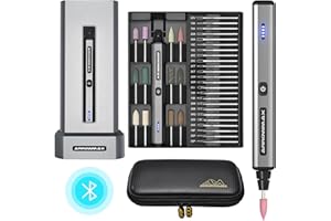 ARROWMAX Kabelloses Mini-Rotationswerkzeug Bluetooth-App Magnetisches Aufladen CNC-Aluminiumgehäuse Schleifen Polieren Ätzen Gravieren Handwerk (SGS MINI PLUS)