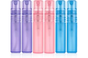 Mozeat Lens 6 szt. 5 ml mini butelki z rozpylaczem z tworzywa sztucznego, przenośne, podróżne, do wielokrotnego napełniania, mini próbki perfum, przezroczysta plastikowa butelka z rozpylaczem, pusta