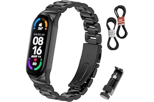 BDIG bransoletka kompatybilna z Xiaomi Mi 5, Mi 4, metalowa bransoletka Mi 6, wodoszczelna, stal nierdzewna, wymienna bransoletka do zegarka Xiaomi Mi Smart 6/5, czarna