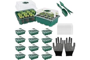 VDYXEW Mini Gewächshaus - für bis zu 12 Pflanzen Je Zimmergewächshaus, Zimmergewächshaus Anzuchtkasten Mini Gewächshaus ，Grün/Transparent (12 Stücke)