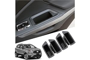 [4 Piezas]Ruiya Compatible con Ford EcoSport 2018-2023 Consola Central Caja de almacenamiento, Caja Reposabrazos EcoSport Reposabrazos Organizador Bandeja Central Reposabrazos EcoSport Accesorios