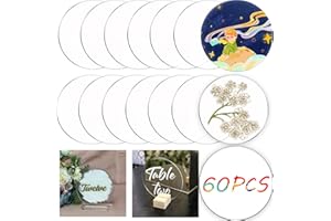 LERODITE 60 Pièces Feuilles Rond Acrylique Transparent, Plaque Panneau Circulaire Acrylsique Plexiglas Transparente, Transparent Disque Acrylique pour Peinture et Impression Présentoirs (10x10x0.1 cm)