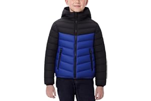 Adigau Manteau d'Hiver Garçon Fille Enfant Veste à Capuche Matelassé Blouson Chaud Coupe-vent Doudoune Légère Confortable 7-16 Ans