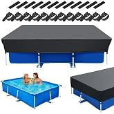 Rectangular Pool Cover, Pool Cover 220 x 150 cm, Rectangular Pool Cover, Rectangular Frame Pool Cover for Summer and Winter,