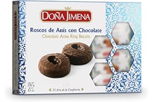 Doña Jimena - Roscos de Anís Bañados de Chocolate, Calidad Suprema, Típico Dulce Navideño, Receta Artesanal, 230g