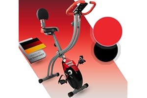 ‎FJOERDESPORTS Fjoerdesports Senioren Heimtrainer, faltbarer Fahrradtrainer, Heimtrainer, Fitnessfahrrad LCD Trainingscomputer, klappbarer Hometrainer, inklusive Pulsmessung, 8 Widerstandsstufen