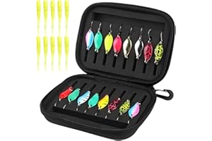 RYAN 16 Pezzi Spoon Trout Area Artificiali Spinning Mare 2.5/3.5/5g cuCchiaini Pesca con Borsa Portatile per Pesca alla Trota in Acqua Dolce e Salata Salmerini Esche Artificiali Spinning