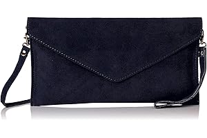 HIPSTER FASHION DESTINATION Large Envelope Shaped Genuine Italian Suede Clutch bag Evening bag Party bag Wrist bag Shoulder bag Underarm bag Verapelle Genuine Suede Leather bag