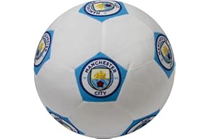 MANCHESTER UNITED Manchester City FC Officially Licensed Soccer Ball Round Cushion, Super Soft White Football Crest Pillow, Perfect For Any Bedroom, on the Sofa 25 x 25cm