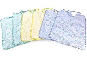 Tex family Lot de 6 bavettes bébé Jack © cm. 30 x 39 cm. Taille maxi bâillon avec élastique pur coton
