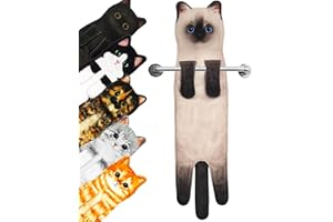 PAT JUUMG Funny Cat Hand Towels for Bathroom,Cute Home Decor Towel, Decorative Hanging Kitchen Towel ,Super Absorbent Soft Face Towels,Cat Gifts for Cat Lovers ,Gifts For Women/New Home Gifts(Siamese Cat)