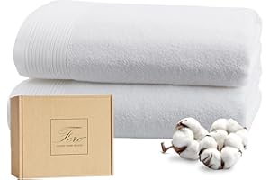 Ferò Set Asciugamani di Lusso 2 pezzi, 100% Cotone Premium Low Twist, 550 g/m², Ultra Morbido e Assorbente, Design Italiano, 2 Teli Bagno, 70x140 cm, Bianco