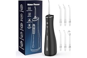 SHOBES Leistungsstarke Munddusche für Zähne Kabellose wiederaufladbare elektrische Zahnseide 4 Modi 300 ml Wassertank IPX7 wasserdicht für Reisen und zu Hause