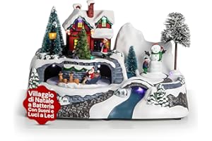 Avilia Villaggio di Natale con Musica e Luci: Atmosfera Magica per Le tue Feste Natalizie! Luci Scintillanti, Melodie Incantevoli e Atmosfera Natalizia Unica