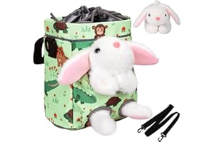 ONETOALL Bolsa de Manillar para Niños con Peluche, Cesta para Bicicleta Infantil, Regalo de Niña para Bicicleta sin Pedales, Triciclo o Patinete
