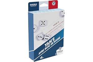 La Ducale – Jeu de Yam’s – 5 dés et Bloc de Score Yam’s – Jeu de Voyage Traditionnel, Aléatoire