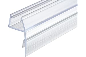 Gedotec Junta de repuesto de 180°, junta de ducha de 10-12 mm, junta de puerta de cristal para mamparas de ducha, mamparas de ducha, junta labial de plástico PVC transparente,