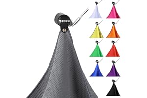 ZOEA Magnetic Towel, Magnetic Clip for Golf Towel, Microfiber Fabric Waffle Pattern Towels Industrial Strength Magnet for Strong Hold to Golf Carts or Clubs (Grey, 1)