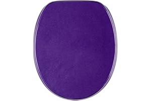 SANILO Abattant WC avec frein de chute | Grande sélection de abattants WC scintillants | charnières robustes | en bois et de haute qualité (Lilas scintillant)