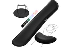 Gimars Upgrade Enlarge Silky Gel Memory Foam Wrist Rest for Computer Keyboard, Mouse, 3 PCS Ergonomic Keyboard Wrist Rest for Typing Pain Relief, Mouse Pad Rests, Wrist Support for Office Gaming Black