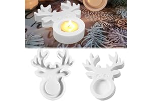 ‎TREABEAR TREABEAR Silikonformen Gießformen Elch, Silikonform Kerzenhalter, Gipsformen Zum Gießen Weihnachten, Silikonform Hirschkopf, Formen für Gips Gießen Rentier, silikonform Weihnachten