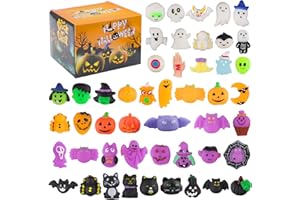 48 sztuk Halloween Zabawki do Ściskania, Kalolary Halloween Mochi Wycisnąć Dobrodziejstw Śliczne Dyni Duch Squishies Torby Gadżetami Wypełniacz Prezenty Halloween Party Dostarcza Zabawki Antystresowe