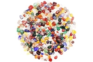 YiYa Colores Mezclados Piedra de ágata, Piedra triturada, Piedra Preciosa, Utilizado para la decoración del hogar, llenado de jarrones, decoración de Fondo en macetas para Piscinas (680g / Bolsa)