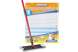 WOKEEPOW 6 Stück Pads Kompatibel mit Vileda H2PrO Mikrofaser Wischmopp Ersatzbezug, Entfernt hartnäckigem Schmutz and Starke Wasserabsorption, Maschinenwaschbar Langlebiger Wisch-Mopp Wischpads