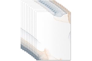 MAVANTO 50x Briefpapier DIN A4 beidseitig bedruckt - Blanko Briefpapier Set zum Beschriften und Bedrucken für Hochzeit, Geburtstag, Einladungen (A4, Aquarell)