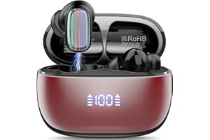 Conyat AI Language Translation Earbuds, 3-in-1 Bluetooth 5.4 Translator Headphones with 164 Real Time Languages, 40H Ear Buds with Mic and AI APP, 7 Translation Modes Ideal for Business, Dark Red