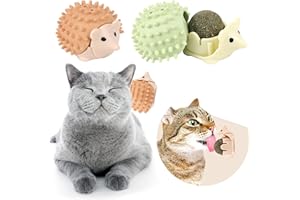 Hshenjhu 2 Pezzi Palline di Erba Gatta, Pallina Erba Gatta per Gatti, 360° Catnip Ball Rotante Giochi Gatto Giocattolo, Palline di Cat Commestibili per la Pulizia Dei Denti Del Gatto