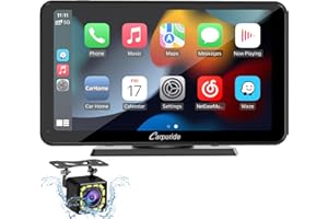 CARPURIDE Senza Fili Autoradio, Portatile Lettore Video per Auto con Cruscotto Wireless Carplay & Android [7 pollici] con FM/GPS Navigazione/Vivavoce Bluetooth 5.0/ Mirrorlink/Siri, con Fotocamera