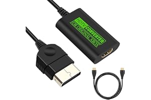 Ozvavzk Original X-Box a HDMI Convertidor 1080P HD Link Cable para OG X-Box Adaptador X-Box a HDMI con Carcasa de Aluminio Enchufar y Usar con Cable HDMI para X-Box Original HDTV Monitor Proyector