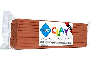 HUE Clay (Formerly Newplast) 500g, Terracotta - Firm, Reusable, Non-Drying, Oil-Based Modelling Material for Stop Motion Animation, Hobbyists & Sculptors. One Colour Layered Bar