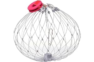 CUCUFA Piège de Crabe, Ouverture Automatique et clôture Cage de piège à Poisson, 20 Filet de Crabe en Acier en Acier Inoxydable avec équipement de Crabe à Broches agrandis, Filet de Panier de piège à Crabe,