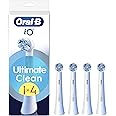 Oral-B Series iO Ultimate Clean Cabezales De Recambio Originales, Pack de 4 Recambios Blancos Para Cepillos De Dientes Eléctr
