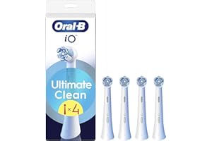 Oral-B Series iO Ultimate Clean Cabezales De Recambio Originales, Pack de 4 Recambios Blancos Para Cepillos De Dientes Eléctricos Oral-B iO, Eliminación Profunda De La Placa Bacteriana