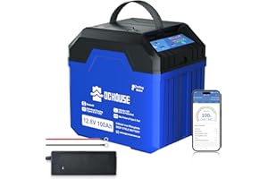 ‎DCHOUSE DCHOUSE 12V 100Ah LiFePO4 Bluetooth Lithium Batterie mit Indikator Anzeige,USB-A, USB-C,DC Ports,10A Batterie Ladegeräte,100A BMS, Deep Cycles Batterie für Trolling Motor,Wohnmobil, Wohnwagen,Camping