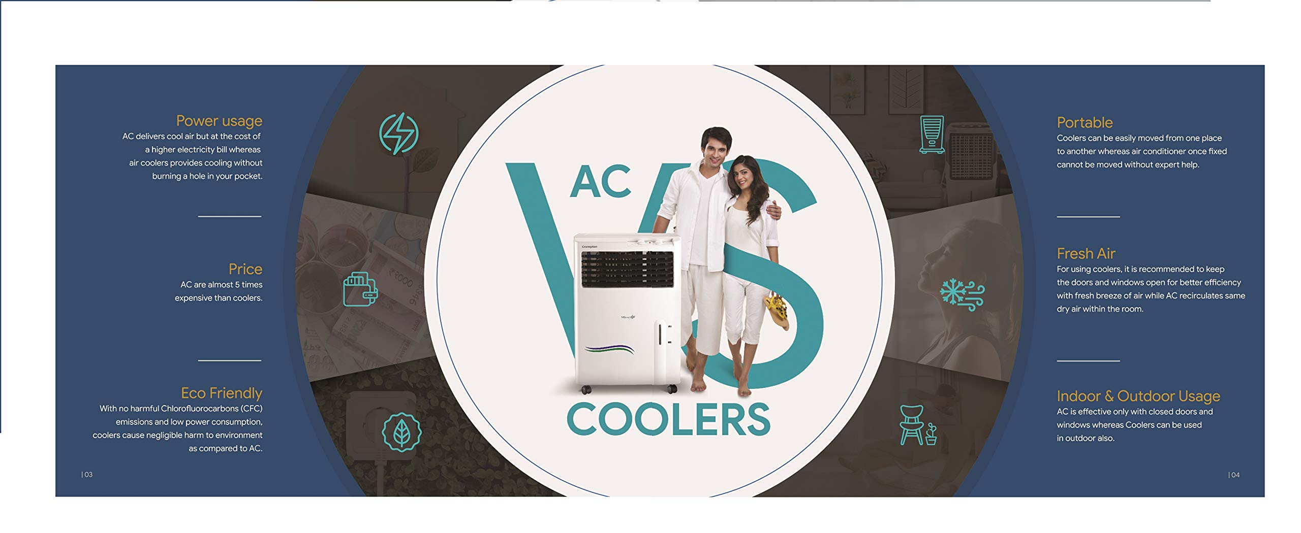 Crompton Optimus 65 Litres Desert Air Cooler for home | Large & Easy Clean Ice Chamber | High Density Honeycomb Pads | Everlast Pump | Humidity Control - Image 15