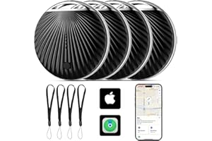 ZHIROAD Air Traceur Tag Lot de 4, Compatible avec Apple Find My (iOS Uniquement), Étanche IP68,100dB Bip,Air Tag Bluetooth Traceur Localisateur de Clés/Portefeuilles/Valises/Sac à Dos, Batterie Longue Durée
