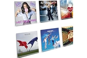 Boxalls confezione da 6 mensole per dischi in vinile acrilico, montaggio a parete, porta album per dischi trasparenti, mostra il tuo ascolto quotidiano con stile (30.4Lx3.8Wx4.3Hcm)