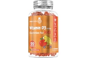 MAXMEDIX Vitamin D for Kids 1000IU | 120 Tasty Gummies | 4 Months Supply | Natural Orange Flavour | 1 per Day | Vegetarian-Friendly, Non-GMO & Gluten-Free | Easy to Chew | Kids Vitamin D Gummies for 3-12 Years